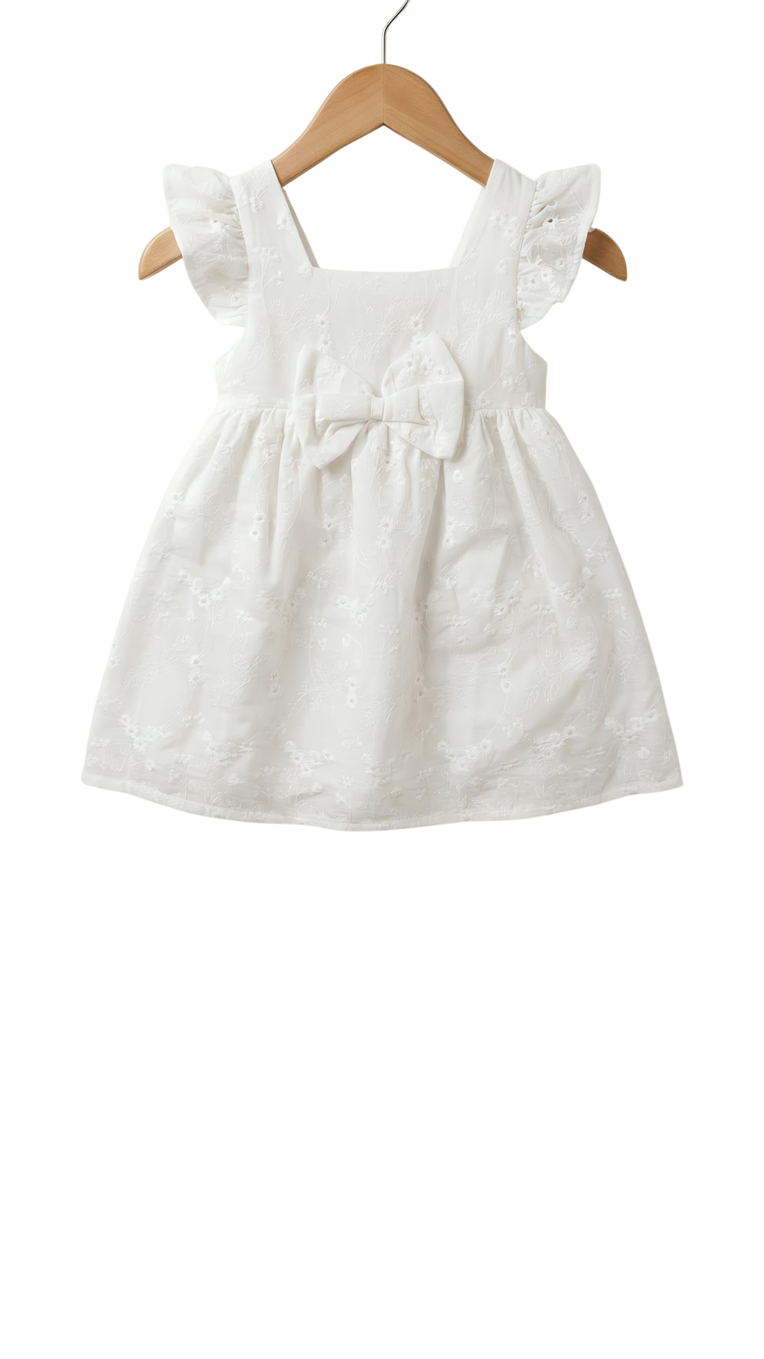 Ivory Belle Bow Dress by BREEZE-ZEYTİNBURNU featuring a bow detail, sleeveless design, and elegant fabric for stylish wear.