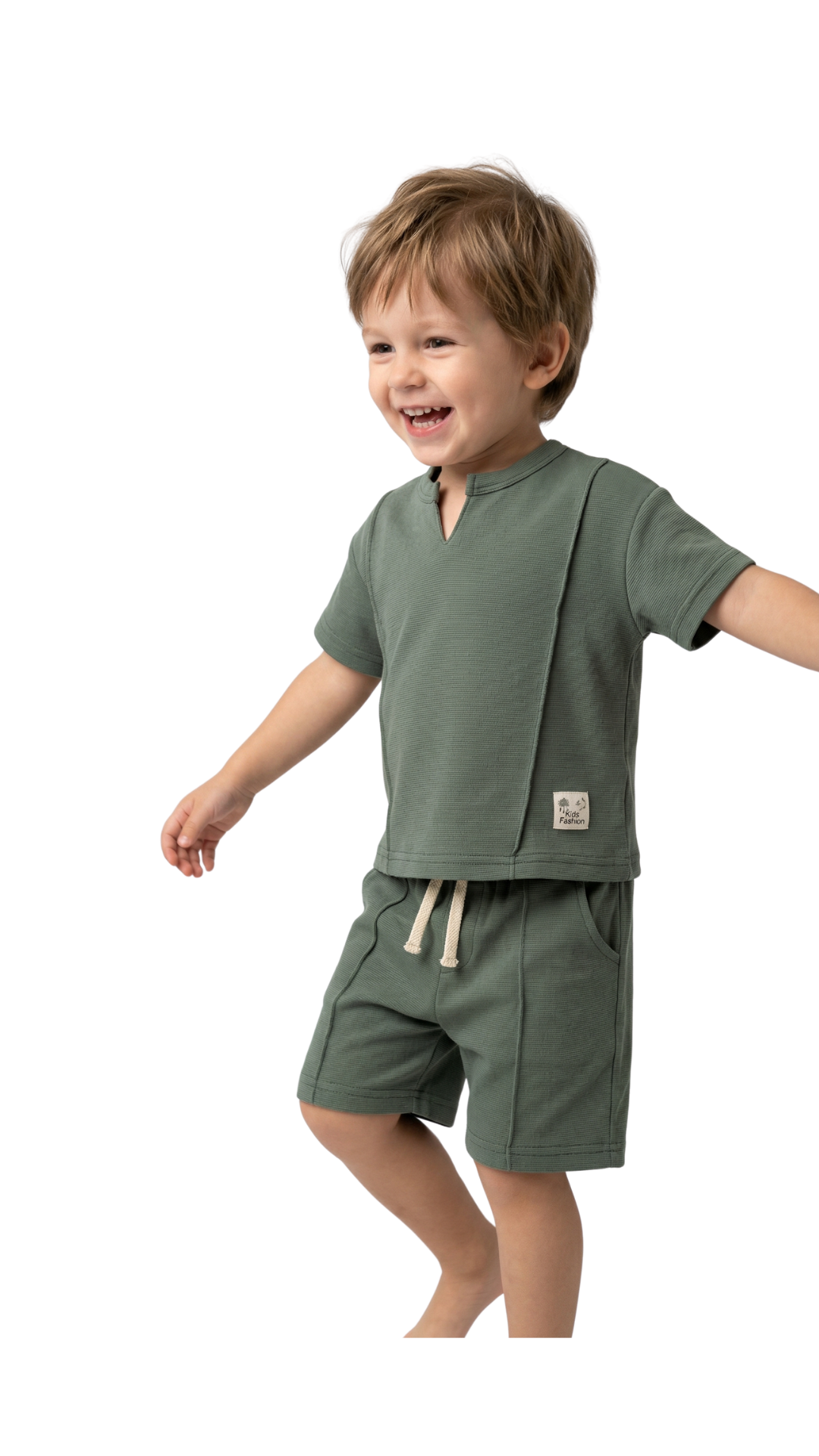 Colorful Sage Adventure Set for kids by Bobby Jr Kids Wear, featuring playful clothing pieces in vibrant fabrics.