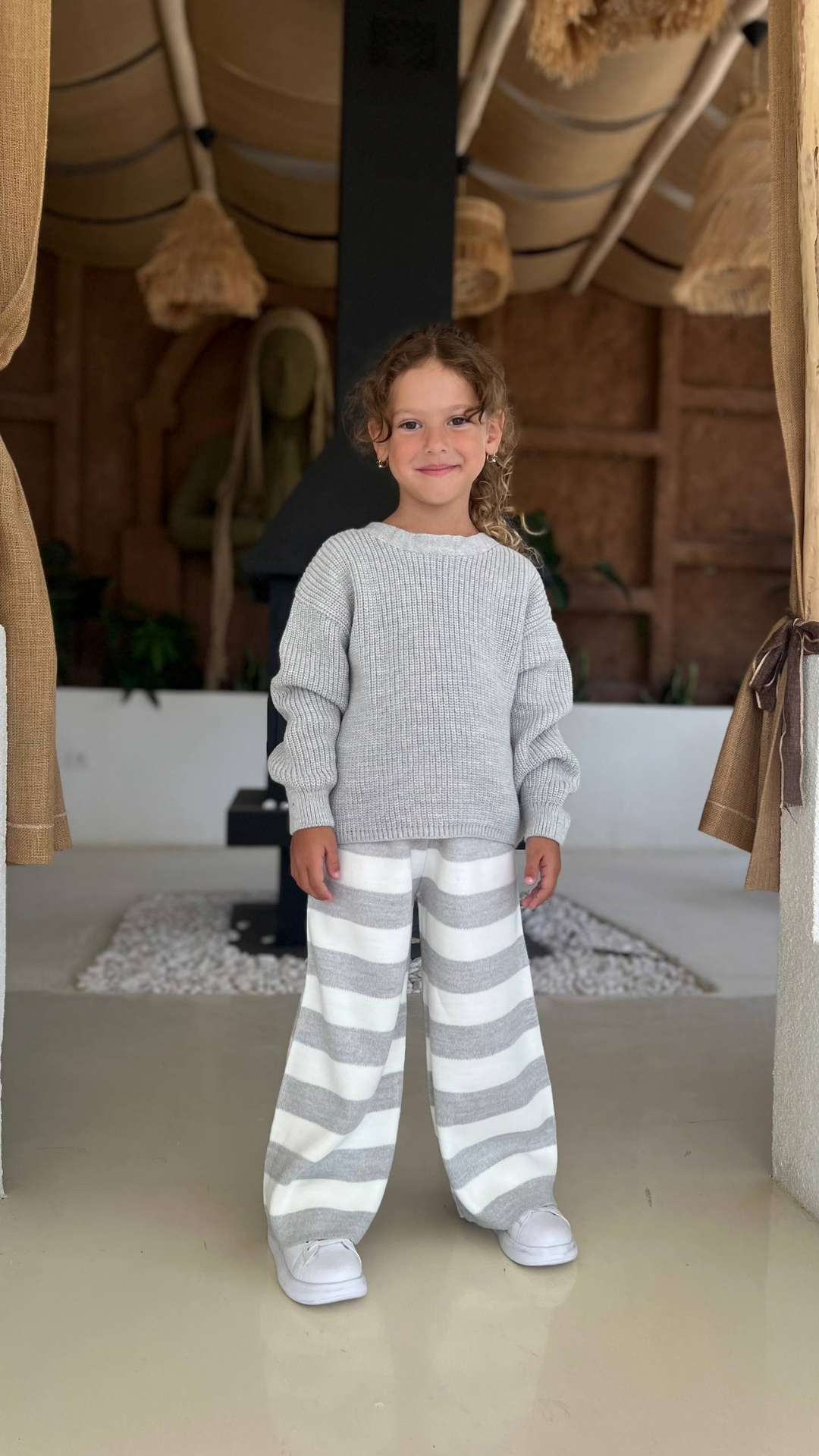 Striped Knit Wide-Leg Set