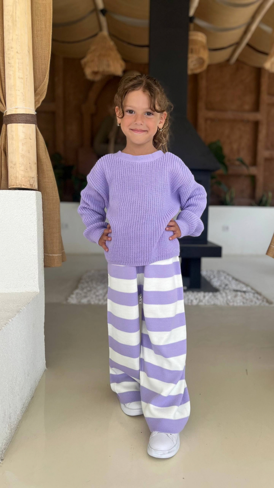 Striped Knit Wide-Leg Set