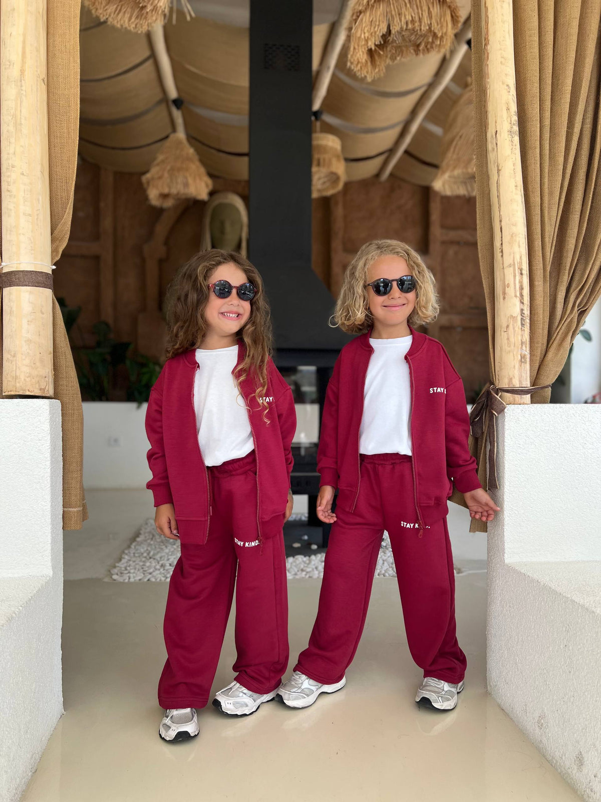 Stay Kind Zip-Up Two-Piece Set