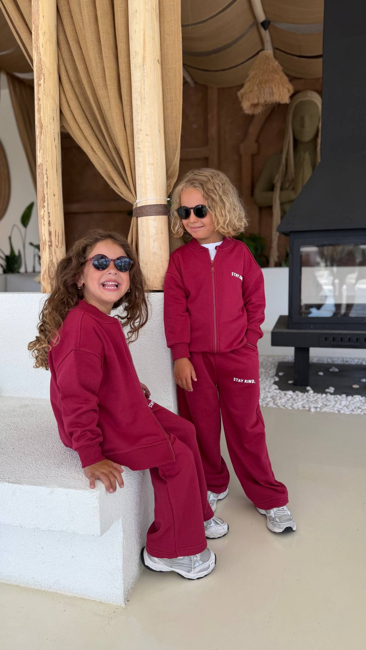 Stay Kind Zip-Up Two-Piece Set