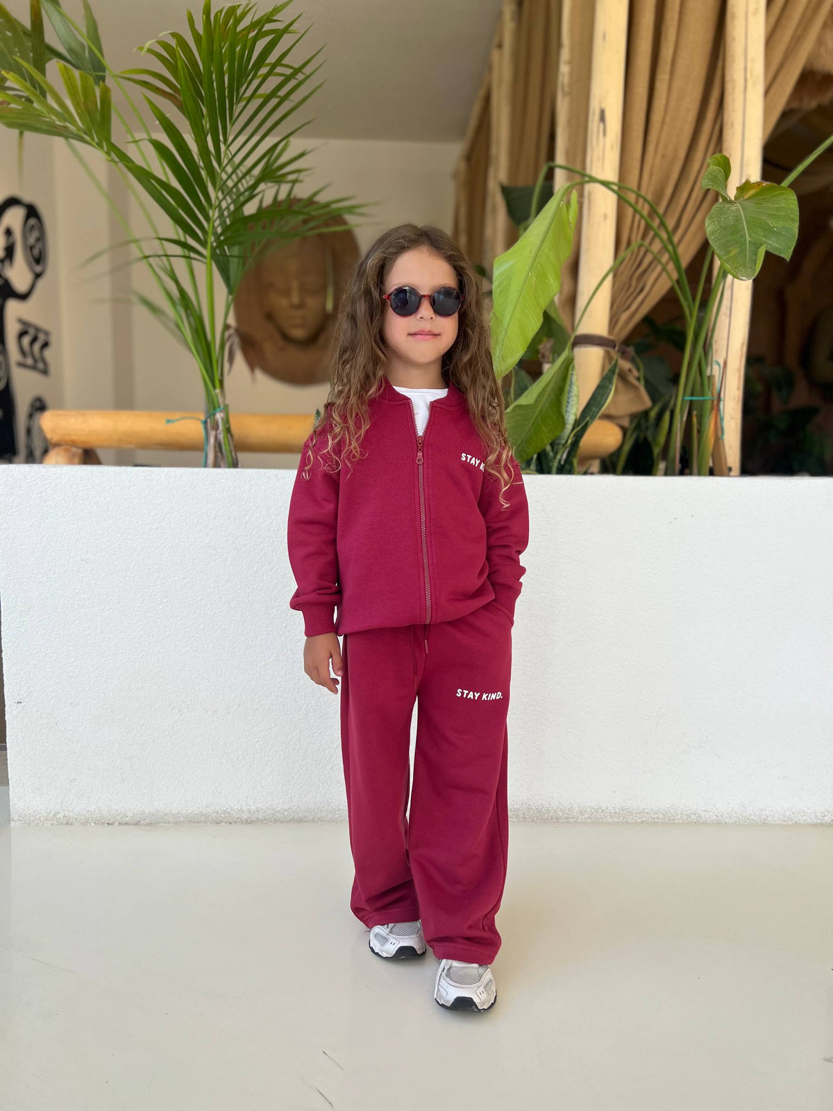 Stay Kind Zip-Up Two-Piece Set