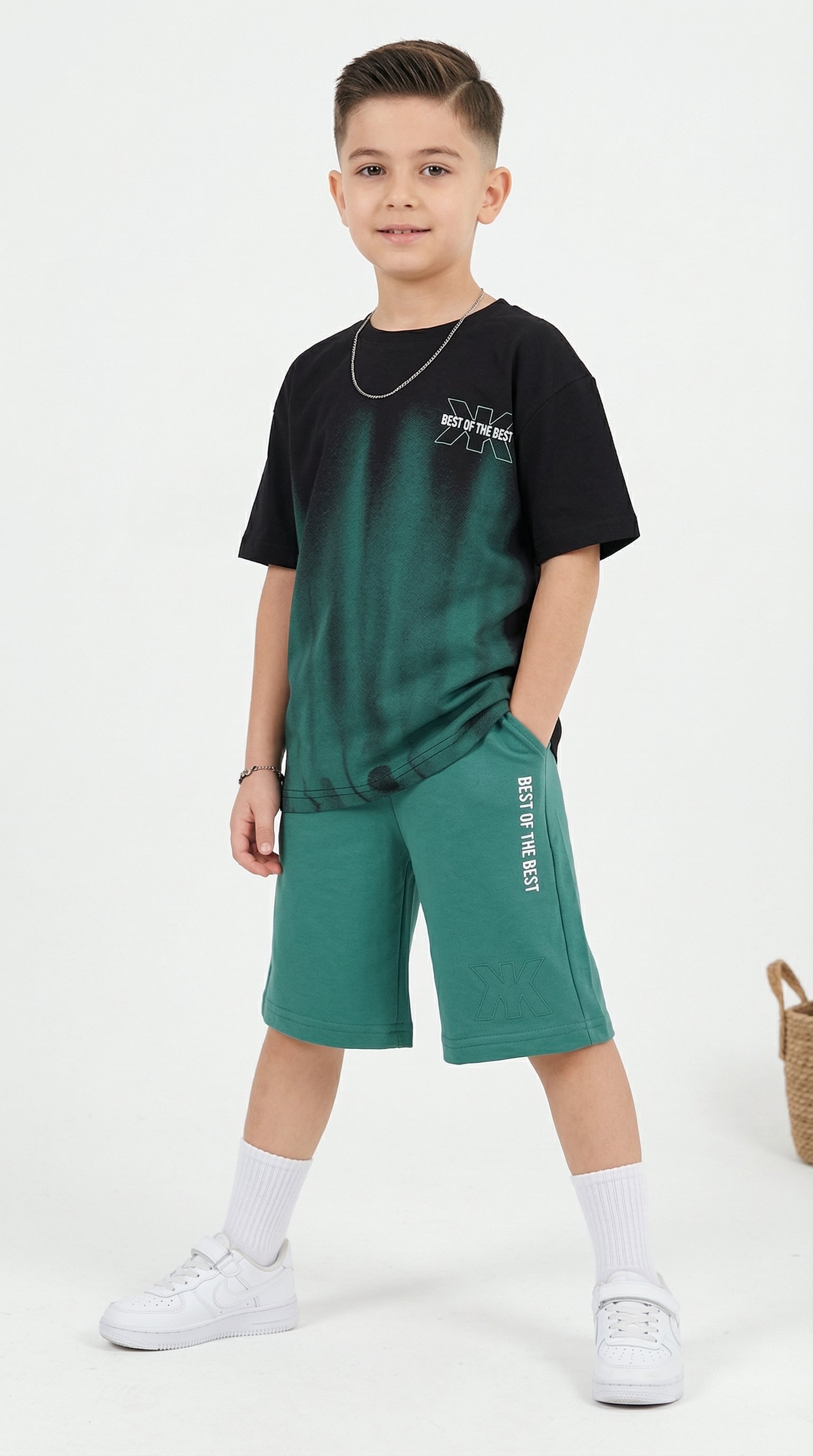 Children's fashion set by Kocak Kids featuring casual urban-style clothing for kids, with colorful, comfortable outfits.