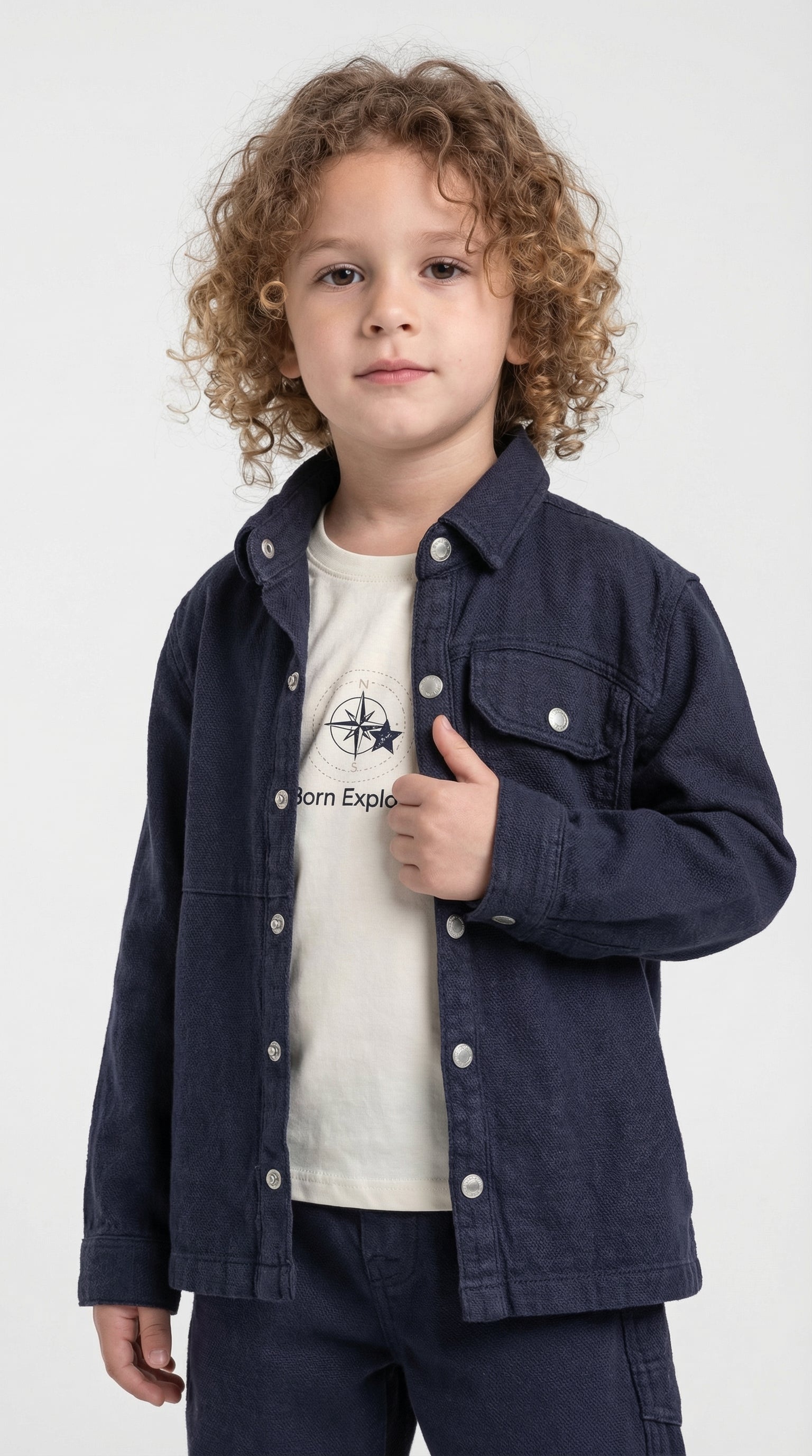 Little Sailor three-piece set by Escable Kids featuring nautical-themed designs for stylish children's fashion.