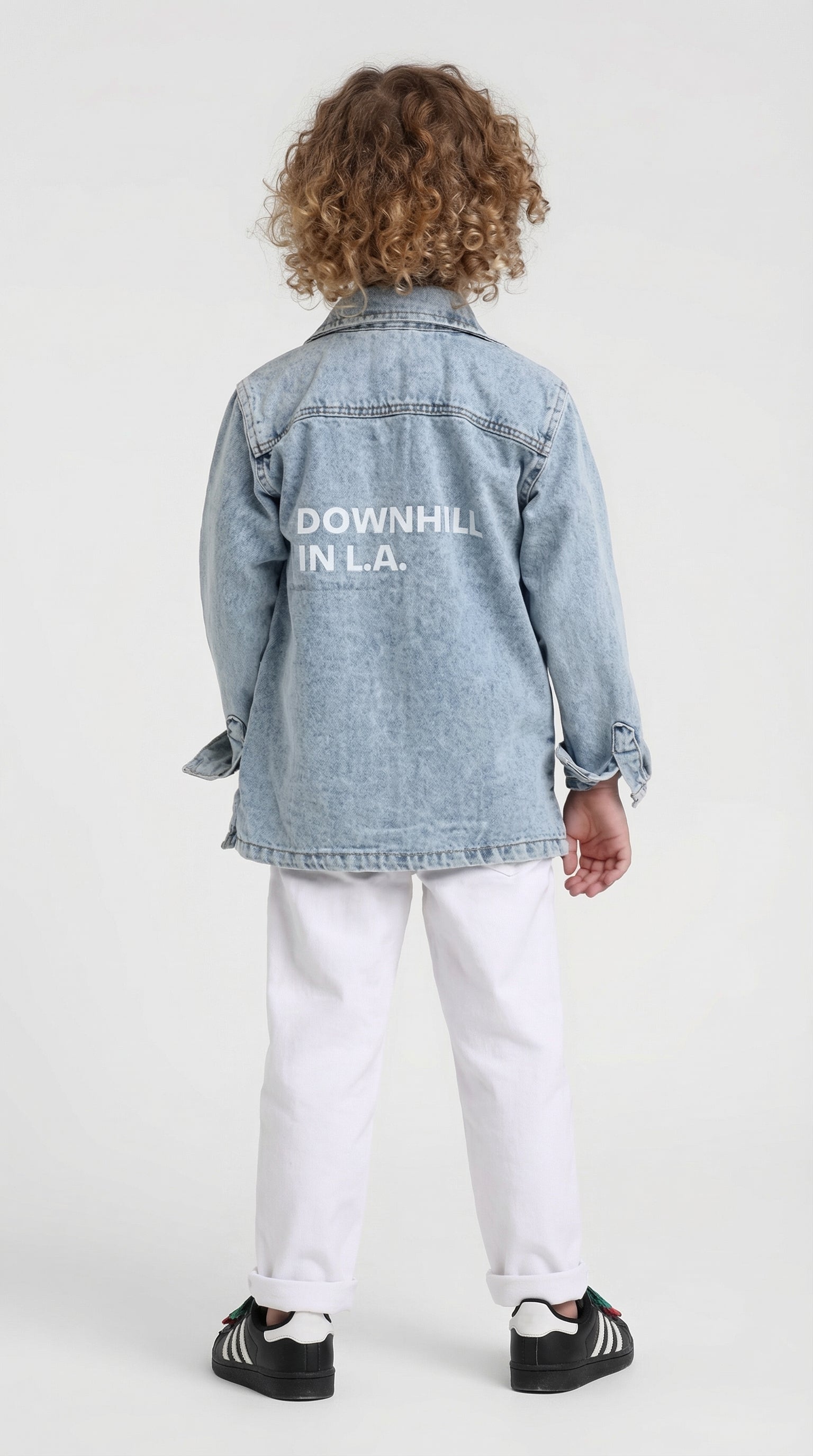 Urban Denim Three-Piece Set for kids by Escable, featuring a stylish jacket, shirt, and pants in a modern design.