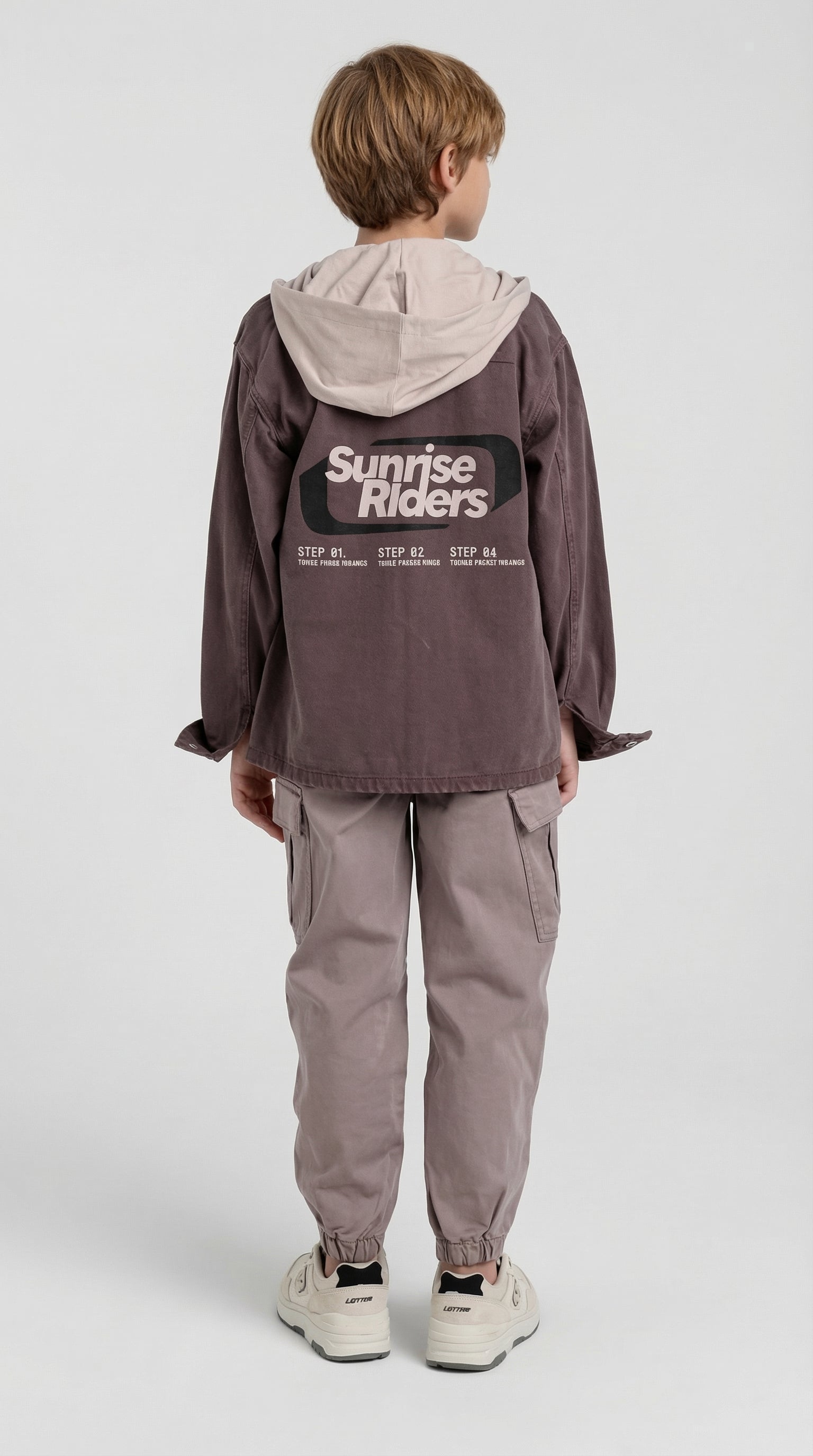 Escable Kids Sunrise Riders three-piece set featuring vibrant colors and playful designs for children's fashion.
