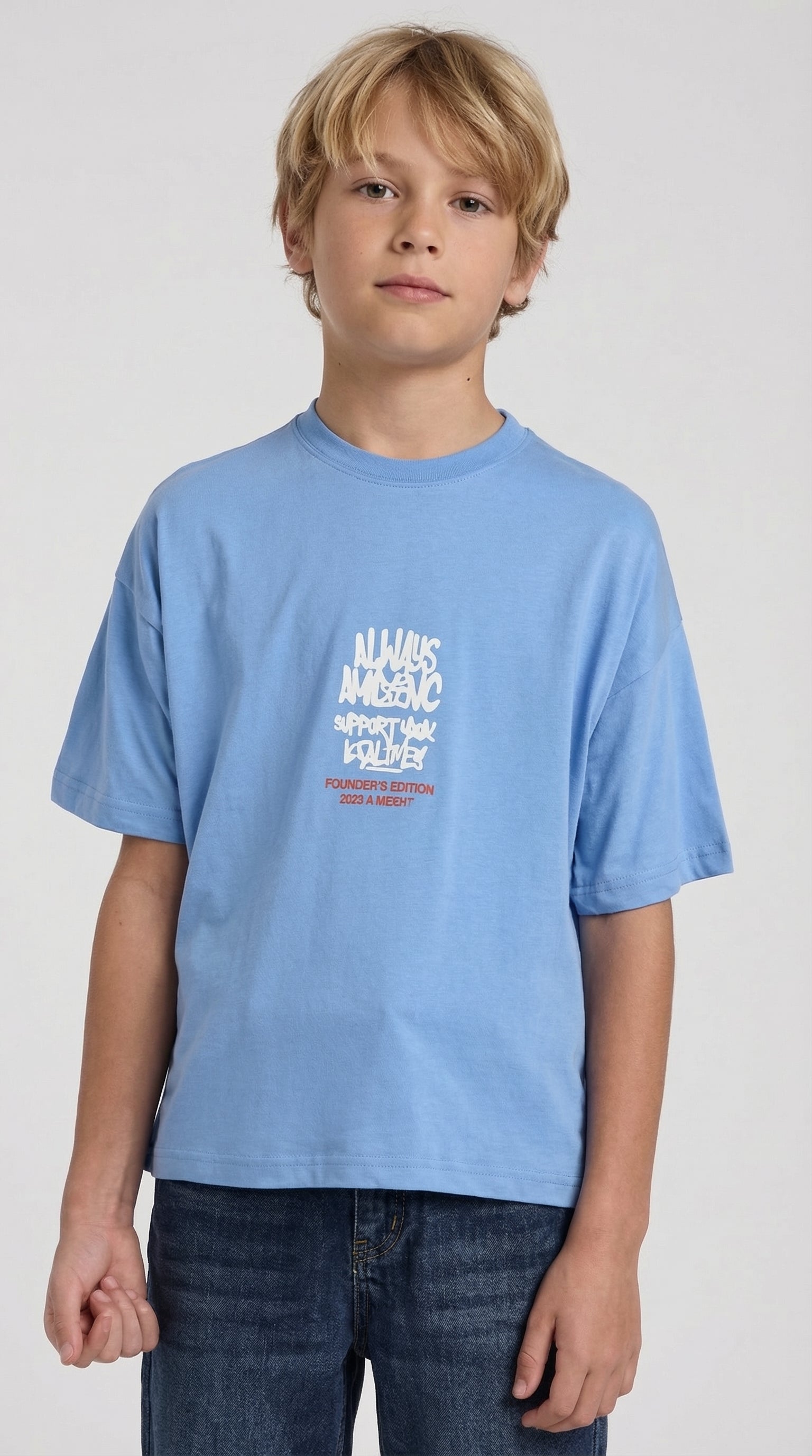 Children's graphic t-shirt by Escable Kids featuring a vibrant "Always Awesome" design on a casual, comfortable fabric.