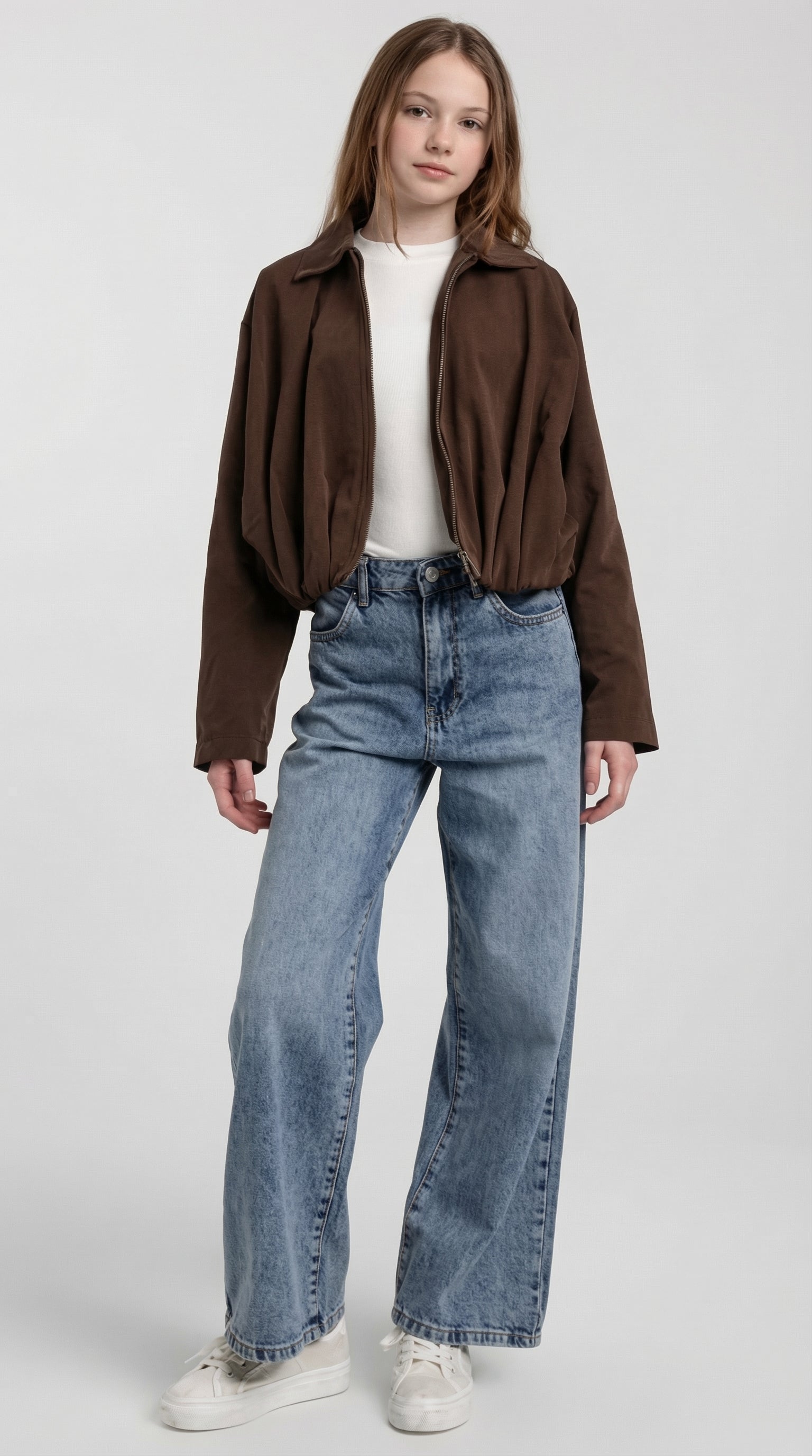 Children's Chocolate Relaxed Jacket by Escable Kids, featuring a cozy fit and stylish design for casual wear.