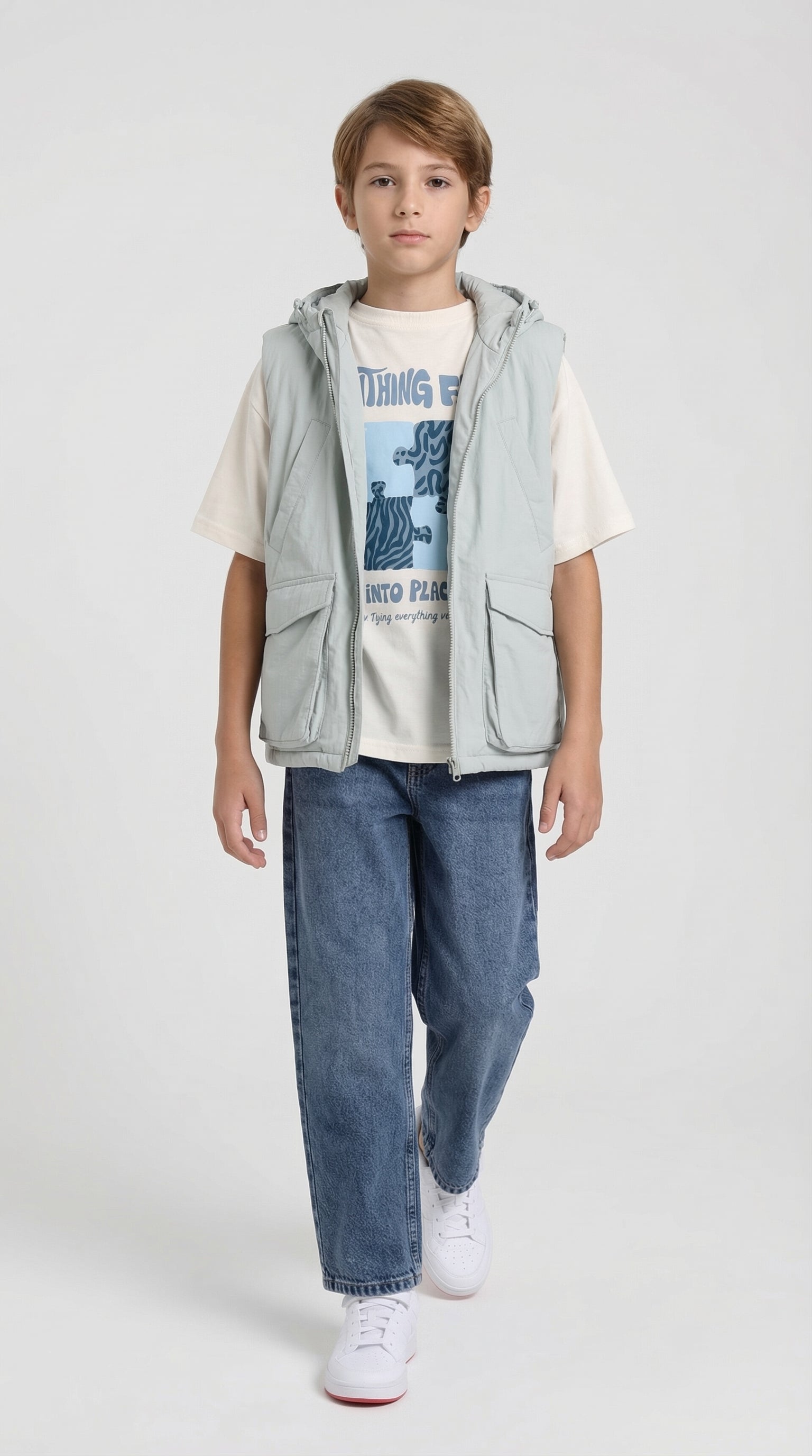 Children's relaxed denim jeans by Escable Kids featuring classic blue color and comfortable fit.