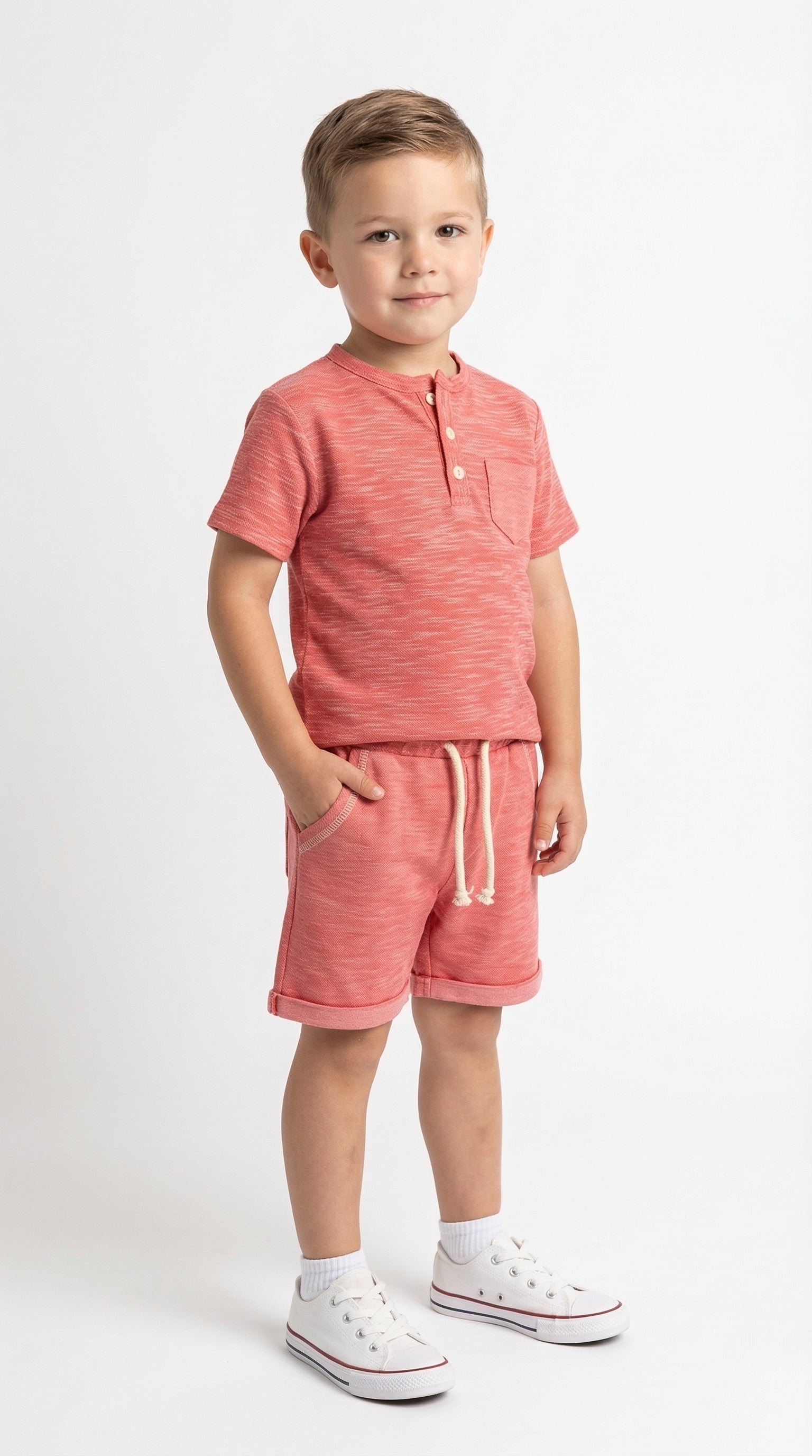 Bobby Jr Kids Wear Henley Play Set featuring a comfortable, stylish top and matching bottoms for kids, perfect for casual wear.
